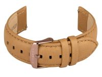 FIREFOX Uhrenarmband Leder braun 20mm Dornschliesse Edelstahl rosevergoldet LB-02-C20d