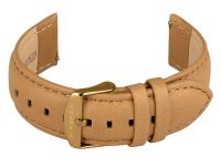 FIREFOX Uhrenarmband Leder braun 20mm Dornschliesse Edelstahl gelb vergoldet LB-02-C20c