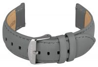 FIREFOX Uhrenarmband Leder grau 20mm Dornschliesse Edelstahl silber LB-02-G20a