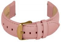 FIREFOX Uhrenarmband Leder rosa 20mm Dornschliesse Edelstahl gelbvergoldet LB-02-R20c