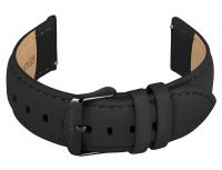 FIREFOX Uhrenarmband Leder schwarz 20mm Dornschliesse Edelstahl schwarz LB-02-A20b